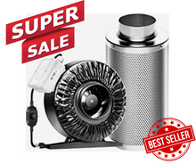 Load image into Gallery viewer, 10" Inline Fan and Air Carbon Filter Combo