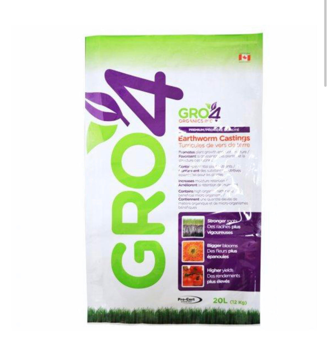 Gro4 Organic Worm Castings - 20L